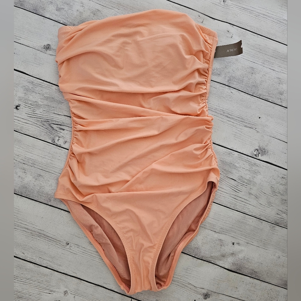 J. Crew Ruched Bandeau One Piece Swimsuit